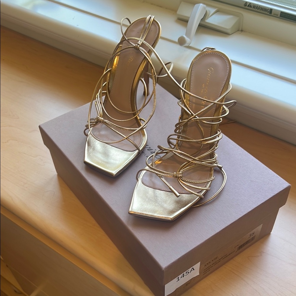 Giannvito Rossi Gold Strappy Heels